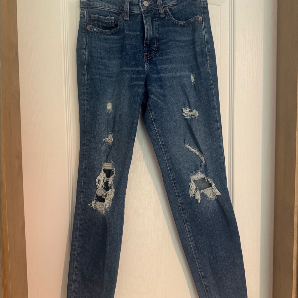 Old Navy Blue Skinny Jeans with Distressed Details